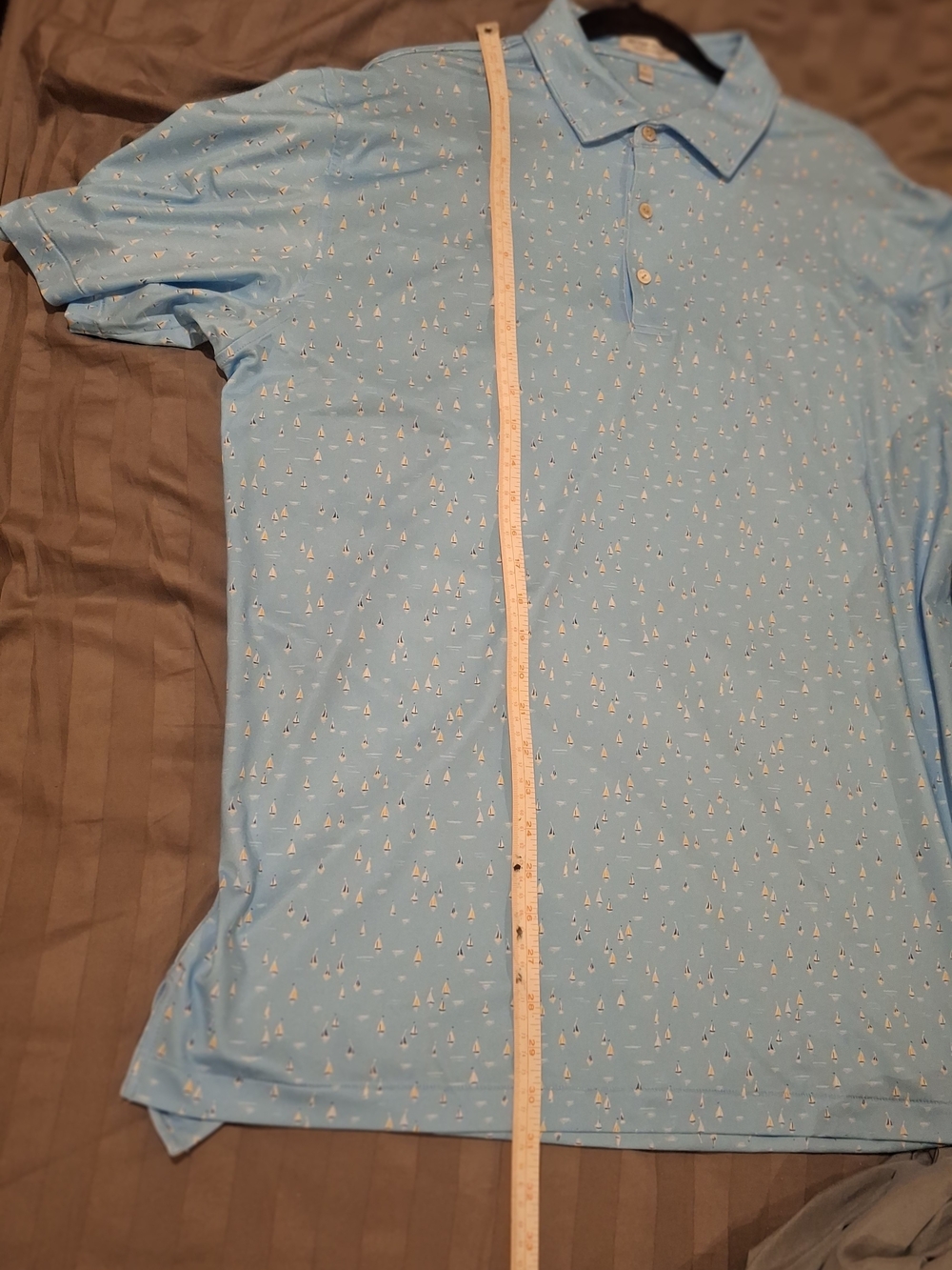 Peter Millar Light Blue Short-Sleeve Polo with Micro Pattern - Picture 7 of 16
